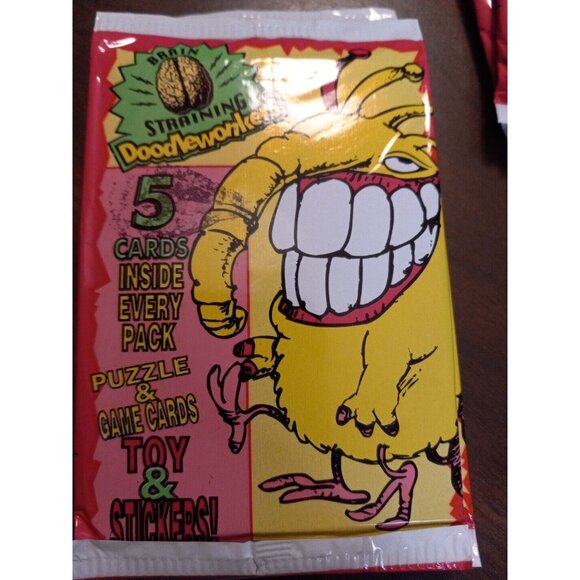 Brain Straining Doodlewonkers Puzzle & Game Cards Stickers 17 Unopened Packs - Picture 5 of 7